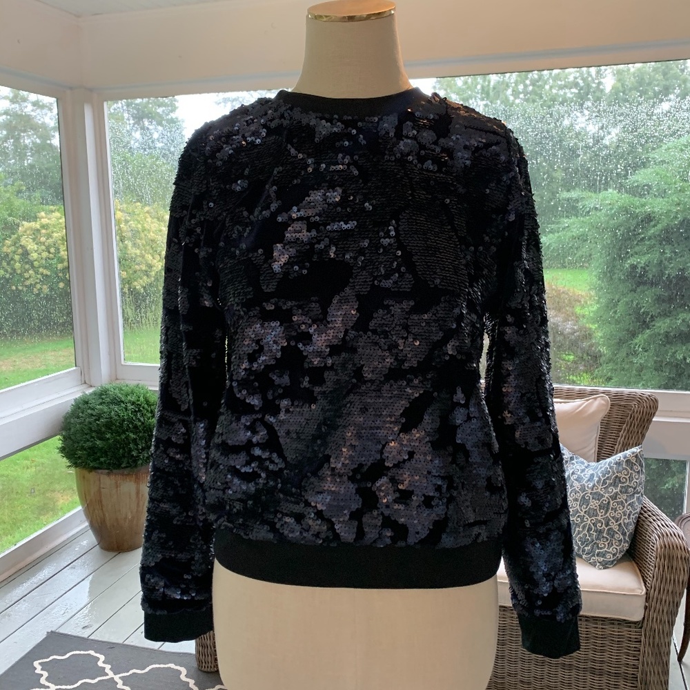 Holiday Ready! Black Velvet & Sequin Sweater